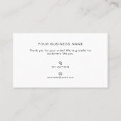 Visite Carte de remerciement minimaliste pour entreprise (Dos)