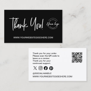 Visite Carte de remerciement personnalisée avec QR code