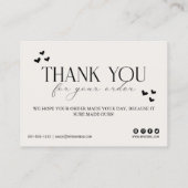 Visite Carte de remerciement pour commande de petite entr (Dos)
