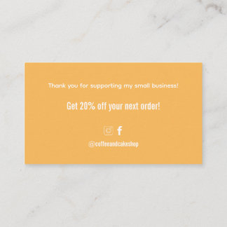 Visite Carte de remerciement pour la boutique de café et