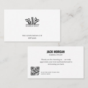 Visite Carte de remerciement pour salon de coiffure avec