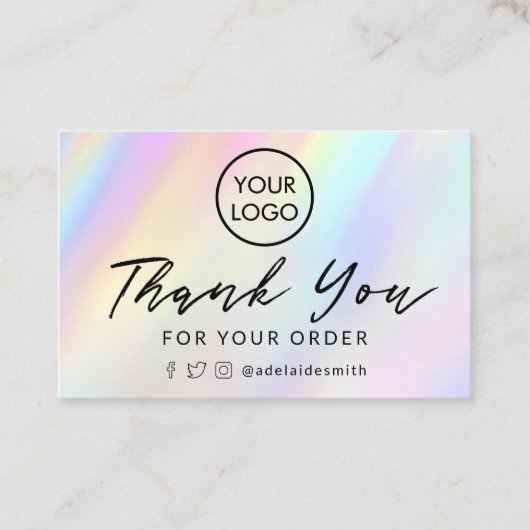 Visite carte de remerciements arrière - plan pastel (Devant)