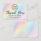Visite carte de remerciements arrière - plan pastel (Devant / Derrière)