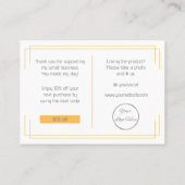 Visite Carte de remerciements d'affaires du logo orange d (Dos)