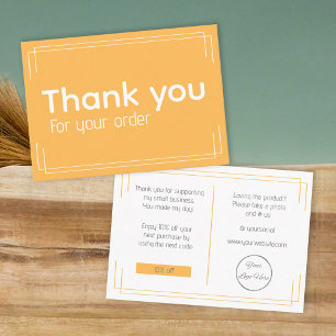 Visite Carte de remerciements d'affaires du logo orange d
