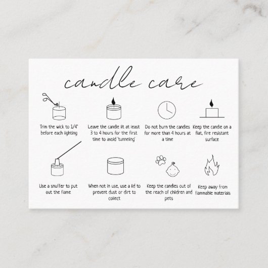 Visite Carte de remerciements de bougie Logo Simple Moder (Devant)