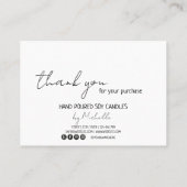 Visite Carte de remerciements de bougie Logo Simple Moder (Dos)