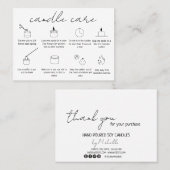 Visite Carte de remerciements de bougie Logo Simple Moder (Devant / Derrière)