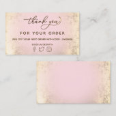 Visite carte de remerciements de feuille d'or (Devant / Derrière)