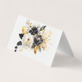 Visite Carte de remerciements de fleurs blanches noires d (Dos)