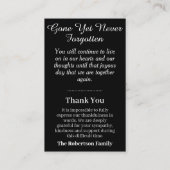 Visite Carte de remerciements de prière funéraire (Dos)