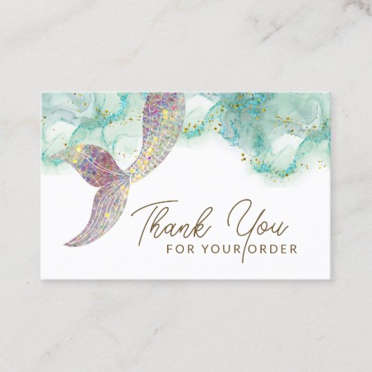 Visite carte de remerciements de queue de mermaid (Devant)