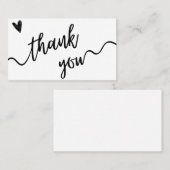 Visite Carte de remerciements de script noir et blanc sim (Devant / Derrière)