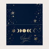 Visite Carte de remerciements des étoiles des lunes d'or (Extérieur déplié)