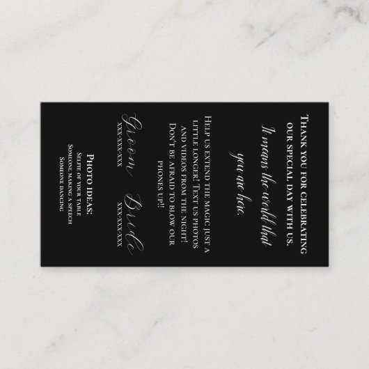 Visite Carte de remerciements d'insertion de serviette ma (Devant)