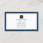 Visite Carte de remerciements d'or bleu moderne (Dos)