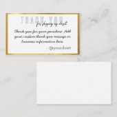 Visite carte de remerciements en or de Poshmark (Devant / Derrière)