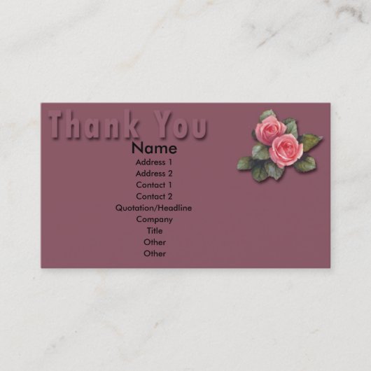 Visite Carte de remerciements floral (Devant)