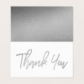 Visite Carte de remerciements Mariage de script Silver mo (Extérieur déplié)