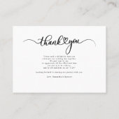 Visite Carte de remerciements Mariage moderne à lettres m (Dos)