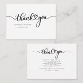 Visite Carte de remerciements Mariage moderne à lettres m (Devant / Derrière)