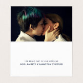 Visite Carte de remerciements Mariage photo de script sim (Intérieur déplié)