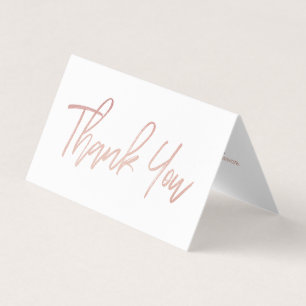 Visite Carte de remerciements Mariage rose de script Gold