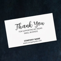 Carte de remerciements minimaliste, Vegan Small