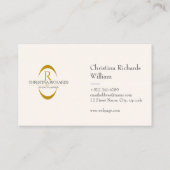 Visite Carte de remerciements moderne Elegant Noir et Or (Dos)