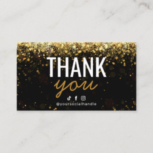 Visite Carte de remerciements or Parties scintillant mode