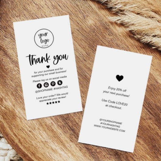 VISITE CARTE DE REMERCIEMENTS PME