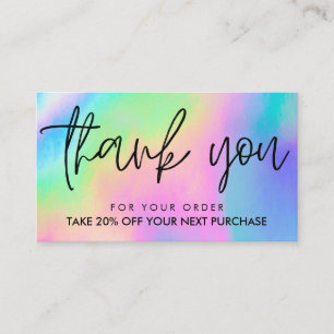 Visite Carte de remise Salon de beauté Rainbow Colours