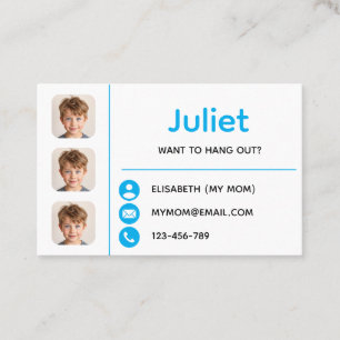 Visite Carte de rencontre pour enfants Photo Bleu