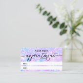 Visite carte de rendez-vous à texture d'opale violette (Debout devant)