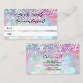 Visite carte de rendez-vous avec texture d'opale scintill (Devant / Derrière)