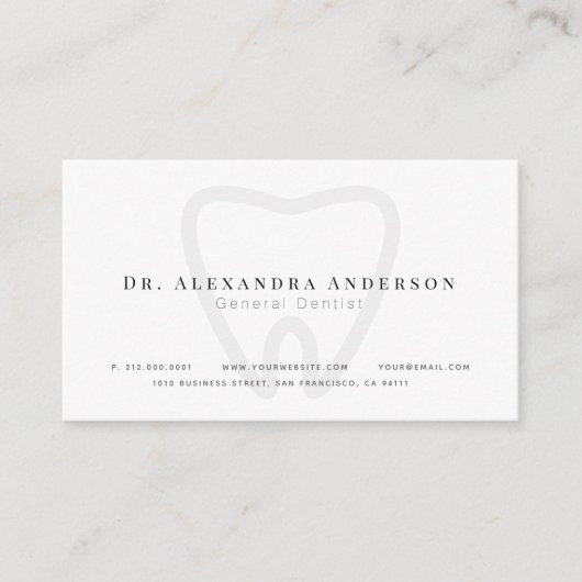 Visite Carte de rendez-vous blanc moderne pour dentiste (Devant)