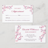 Visite Carte de rendez-vous blanc rose cerisier (Devant / Derrière)