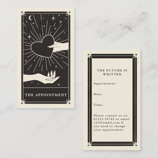 Visite Carte de rendez-vous Boho Tarot (Devant / Derrière)