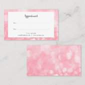 Visite Carte de rendez-vous Bokeh rose (Devant / Derrière)