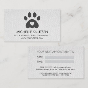 Visite Carte de rendez-vous branchée pour animaux de comp