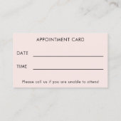 Visite Carte de rendez-vous client avec texte de logo sim (Dos)