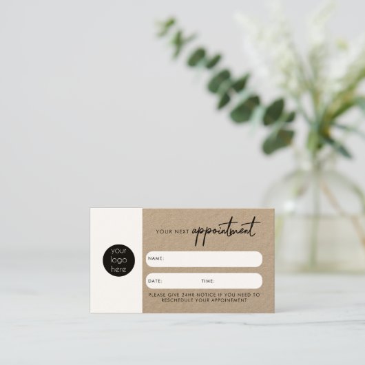 Visite Carte de rendez-vous client Code QR Logo d'affaire (Debout devant)