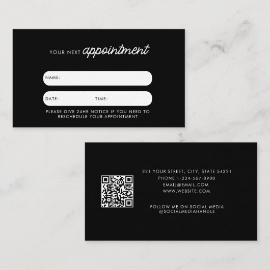 Visite Carte de rendez-vous client d'entreprise Code QR é (Devant / Derrière)