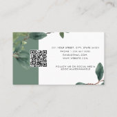 Visite Carte de rendez-vous client Eucalyptus Code QR Log (Dos)