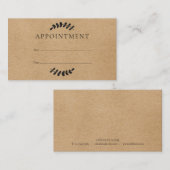 Visite Carte de rendez-vous client Laurel Feuille Rustic (Devant / Derrière)