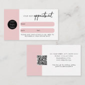 Visite Carte de rendez-vous client rose Code QR Logo d'af (Devant / Derrière)