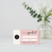 Visite Carte de rendez-vous client rose Code QR Logo d'en (Debout devant)