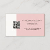 Visite Carte de rendez-vous client rose Code QR Logo d'en (Dos)