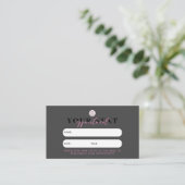 Visite Carte de rendez-vous client rose noir Code QR Logo (Debout devant)