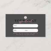 Visite Carte de rendez-vous client rose noir Code QR Logo (Devant)